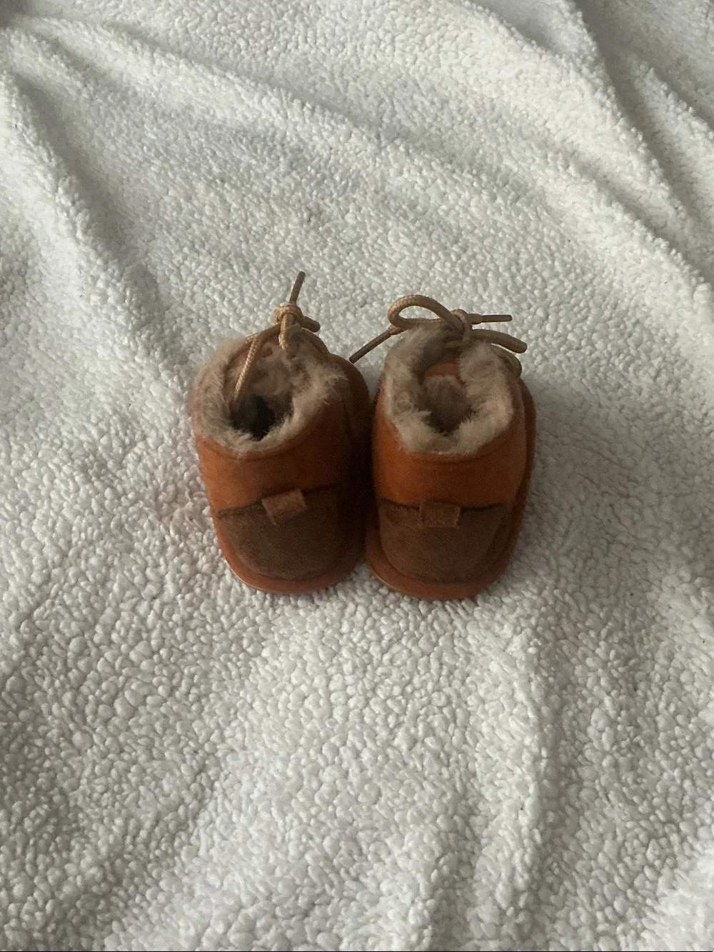 Plush Lined Baby Walker Booties in Chestnut Brown